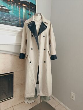 Classic Beige Trench Coat - Women's Double-Breasted Overcoat